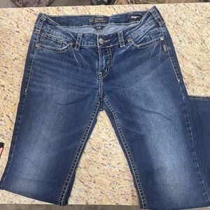 Silver Jeans Dark Blue Straight Leg Denim